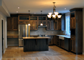 A rustic shaker style kitchen that