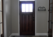 The cedar door announces the quality